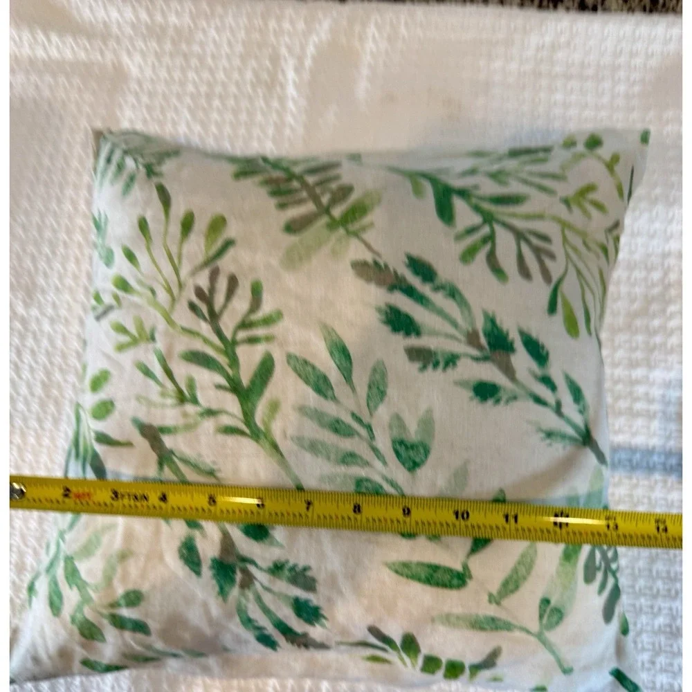 Charvet Editions 100% Linen Throw Pillows Pair 16x16 Botanical Made In France